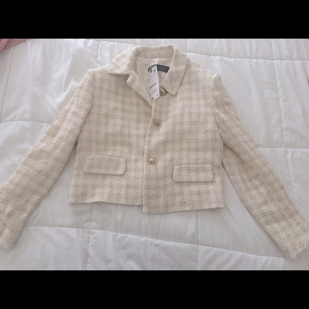 Zara, neutral color, blazer jacket